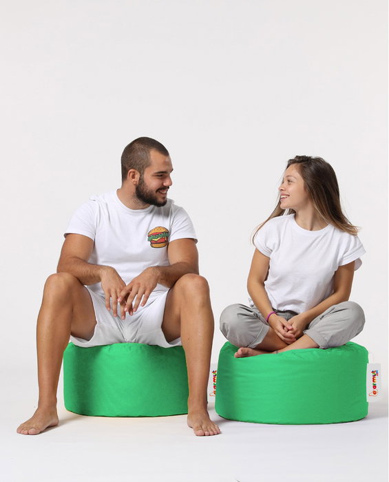 Atelier Del Sofa Round Pouf - Green